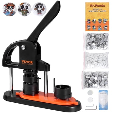 VEVOR Fabricant de Boutons, Fabricant de Broches 1,25 Po/32 mm avec 500 Pcs de Pièces de Boutons, Trousse Ergonomique de Presse à Poinçonner à Poignée Arquée, Machine à Fabriquer des Boutons avec Panda Magic Book, pour Cadeaux Bricolage pour Enfants et Noël