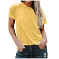 thumbnail image 1 of FAIWAD T-Shirts à Manches Courtes pour Femmes Été Col Rond Manches Courtes Grande Taille T-Shirts Décontractés Plage Vacances Basiques, 1 of 6