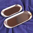 thumbnail image 2 of Metal Storage Tray Oval Stainless Steel Tray Snack Fruit Cosmetics Jewelry Storage Organizer, 2 of 4