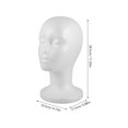 thumbnail image 2 of 1Pack White Mannequin Head for Hats and Wigs EPS Foam Simple Design Stable Support Space-saving Women Home Use, 2 of 9