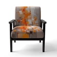 thumbnail image 4 of Designart « Shattered Realities Orange Brown Intrigue » Fauteuil d'Appoint Rembourré Orange Cubisme - Fauteuil Moderne pour Salon, 4 of 7