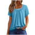 thumbnail image 2 of asjyhkr T-Shirts d'Été pour Femmes Col Rond Manches Courtes Légers T-Shirts Décontractés Mode Confortables Basiques, 2 of 6