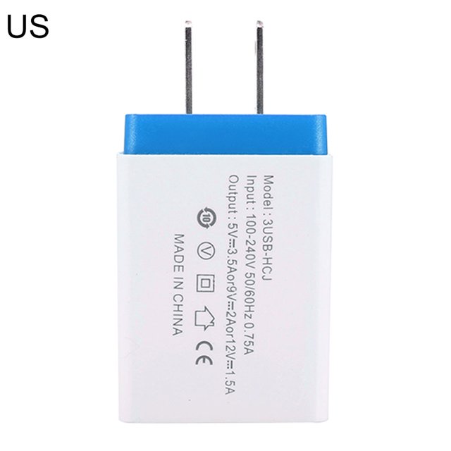 HEVIRGO Portable Travel 3 USB Ports Wall Charging Mobile Phone Charger Power Adapter