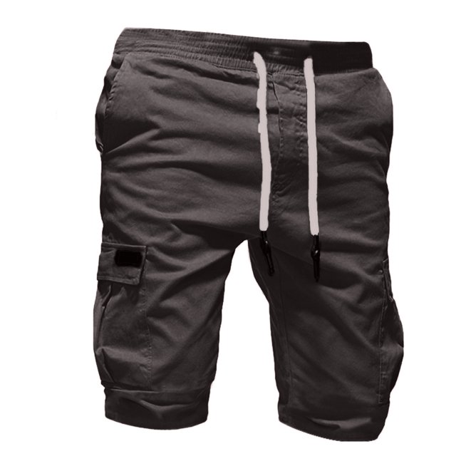 HWRETIE Men Sweatpants Solid Color Sport Shorts Loose Fit Drawstring Pants Casual Athletic Wear