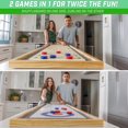 thumbnail image 4 of GoSports Jeu 2-en-1 de shuffleboard et curling de table 6 pi – Bois robuste, 8 palets inclus, plateau réversible, 4 of 5
