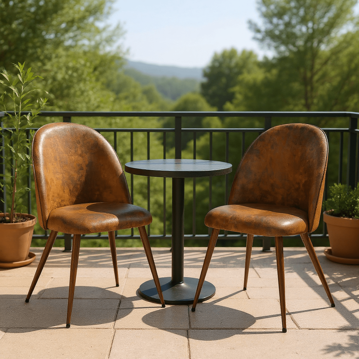 Homy Casa - Ensemble de 2 chaises de salle à manger en tissu avec coussin épais et pieds ajustables pour la cuisine ou l'appartement