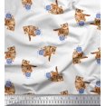 thumbnail image 1 of Soimoi polyester Crepe Fabric Wool & Cat Animal Printed Fabric 1 Yard 42 Inch Wide, 1 of 3