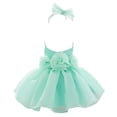 thumbnail image 1 of WEAIXIMIUNG Robes Florales Courtes pour Adolescentes, Robe de Fête Sans Manches, Couleur Unie, Robe de Fête d'Anniversaire avec Bandeau, 1 of 4