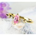 thumbnail image 3 of Yellow Gold Over Natural Pink Sapphire And Moissanite Engagement Gift Ring, 3 of 4