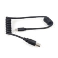thumbnail image 1 of USB to Type C Coiled Charging Cable Black TPU Jacket 28AWG Coiled Cable for Laptops Phones 1M U13, 1 of 1