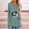 thumbnail image 2 of T-shirts à Manches Longues pour Femmes Time And Tru Mode Femme Décontractée Imprimé Col Rond Ample T-Shirt à Manches Longues Haut Blouse Chandail, 2 of 6