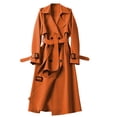 thumbnail image 1 of Soki Women's Long Double-Breasted Trench Coat Fall Winter Jacket with Belt, 1 of 5