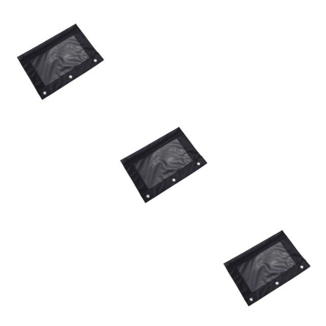 Decodeary Durable Pouch For Organizing Documents In Office Portable Zippered Pouch Black 3Set
