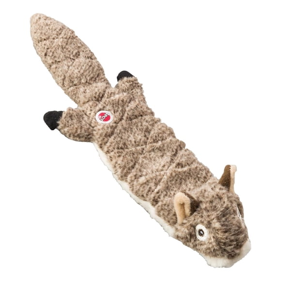 SPOT Mini Skinneeez Extreme Quilted Squirrel Stuffing Free Plush Tug Dog Toy