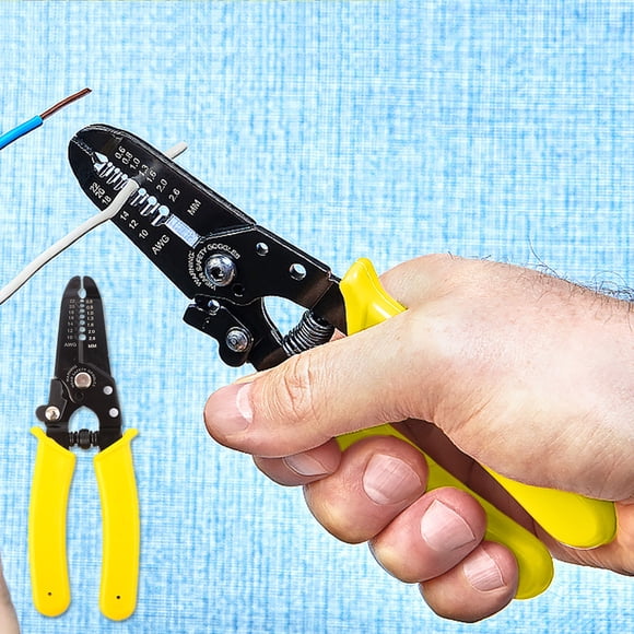 SPOORYYO 6 Inch Wire Stripper for Electricians - Multi-Function Alloy Tool with PVC Handle for Cutting, Stripping, Clamping, and Bending Wires