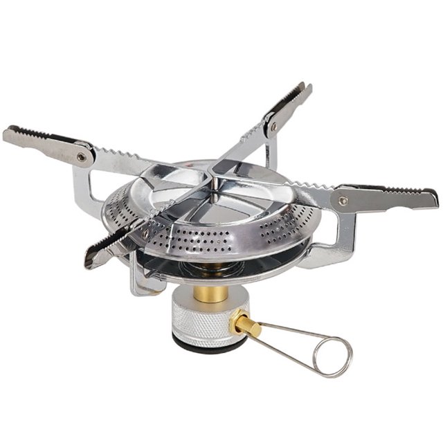 Poêle de Camping en Acier Inoxydable Compact Pliant Poêle à Combustion en Métal pour BBQ Extérieur