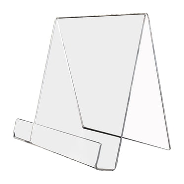 veasfak Acrylic Book Stand Transparent Book Stand for School Books Brochures Reading A4