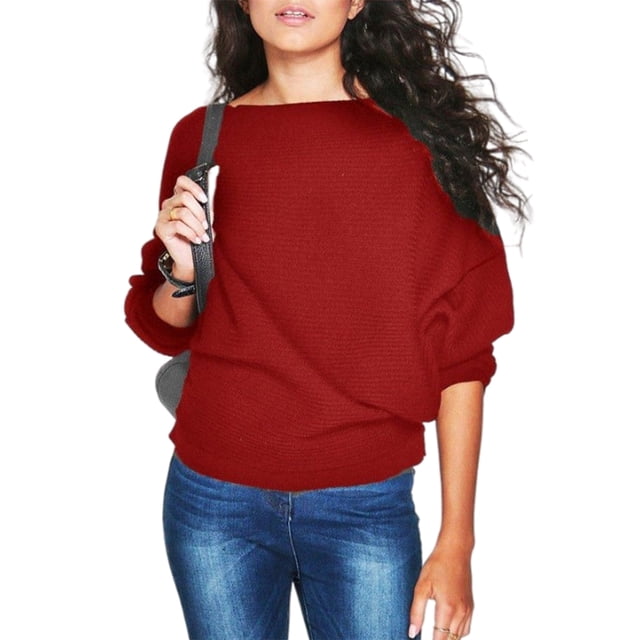 Innerwin Pull d'Hiver Chaud pour Femmes, Pull Thermique Uni, Rouge m