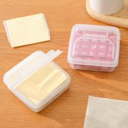 JUNWELL 4 Pack-Bacon Keeper  Deli Meat Saver Cheese Cold Cuts Plastic Food Storage Containers with lids for Refrigerators Lunch Box Christmas Cookie Holder Meal Prep Container