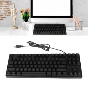 Clavier mécanique, Ergonomic Black USB Clavier filaire 87 Clés pour ordinateur portable