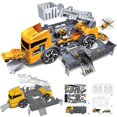 thumbnail image 1 of 1 24 Children‘s Inertial Container Truck Model Set Deformed Fire Truck Parking Lot Toy Set Holiday Gift for Kids, 1 of 7