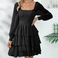 thumbnail image 2 of Robe à Manches Longues Femme Aguichant Mode Décontractée Ajustée Femme Décontractée à Manches Longues Col en V Mi-Mollet Robe à Manches Longues Robe d'Été Robe Longue d'Été pour Femme Longue Robe d'Été pour Femme, 2 of 8