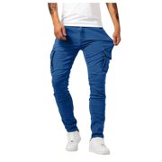 Men's Jeans Men's Fashion Oversized Ripped Slim Jeans Pants Breathable Denim Trousers Pantalon Jeans Homme Dark Blue XXXL