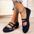 thumbnail image 2 of Womens Ballet Flats Comfortable Flower Embroidered Dress Shoes Round Toe Slip on Ballerina Walking Low Wedges, 2 of 7
