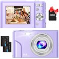 thumbnail image 1 of Zostuic Kids Digital Camera, FHD 1080P 48MP 16X Digital Zoom, Compact Mini Camera (Purple), 1 of 7