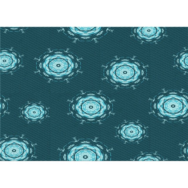 Ahgly Company Machine Washable Indoor Rectangle Transitional Medium Teal Green Area Rugs, 6' x 9'