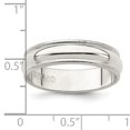 thumbnail image 2 of Bague Anneau en Argent Sterling 925 5 mm Demi-Ronde Perlée Taille 7,5, 2 of 2