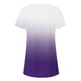 thumbnail image 4 of Pompotops Femmes Grande Taille Bouton Imprimé Col Rond Manches Courtes T-shirt Irrégulier Blouse Tops, 4 of 5