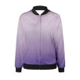 thumbnail image 4 of Swstbby Liquidation d'Économies d'Automne! Vestes d'Automne pour Femmes, Chandail à Manches Longues Ample pour Femmes avec Fermeture Éclair, Veste Décontractée en Grosse Maille Style Baseball Violet TTG, 4 of 5