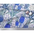 thumbnail image 3 of Soimoi Moss Georgette Fabric Leaves & Pine Fruits Print Sewing Fabric Yard 42 Inch Wide, 3 of 3