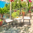 thumbnail image 4 of Gymax 3PCS Rattan Patio Conversation Set Bistro Chat Set w/ Beige Cushions, 4 of 10