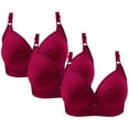 thumbnail image 1 of Bras for Women 3PCS Womans Printing Gathered Together Large Size Daily Bra Underwear No Rims, 1 of 4