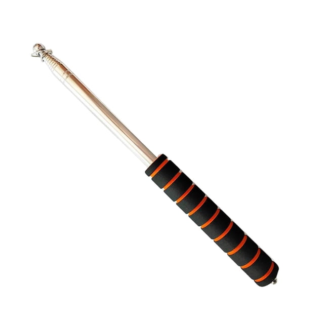 DYNWAVECA Mât de Drapeau Télescopique, Mât de Drapeau en Acier Inoxydable, Mât de Drapeau, Mât de Drapeau en Métal à Main, avec Poignée en Éponge, Orange, 2,5 m