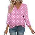 thumbnail image 1 of Fewfanhot Hauts pour Femmes à Manches 3/4, Mode d'Automne, Tunique à Col en V, Tenue de Bureau Décontractée, Chandail à Enfiler, 1 of 9