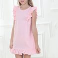 thumbnail image 4 of RXIRUCGD 2025 Vêtements d'Été pour Enfants Robe d'Été Unie Fine avec Volants Sans Manches Col Rond pour Enfants, 4 of 8