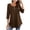 Brown, variant on Loose Tunic Shirts Women's 3/4 Sleeve Tunic Tops Crewneck Button Sweatshirts Pullover Tunic Shirts Loose Fitting Blouses Woman Shirts S-42 Blue S