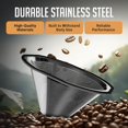 thumbnail image 2 of Reusable Stainless Steel Coffee Filter for Kalita Wave 185 & OXO Brew 8 Cup, Fine Mesh Pour Over Coffee Filter, Dishwasher Safe, 2 of 8