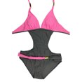 thumbnail image 1 of Women Splice Color Swimsuit Summer Beach Party Swimming Strap Swimwear, 1 of 8
