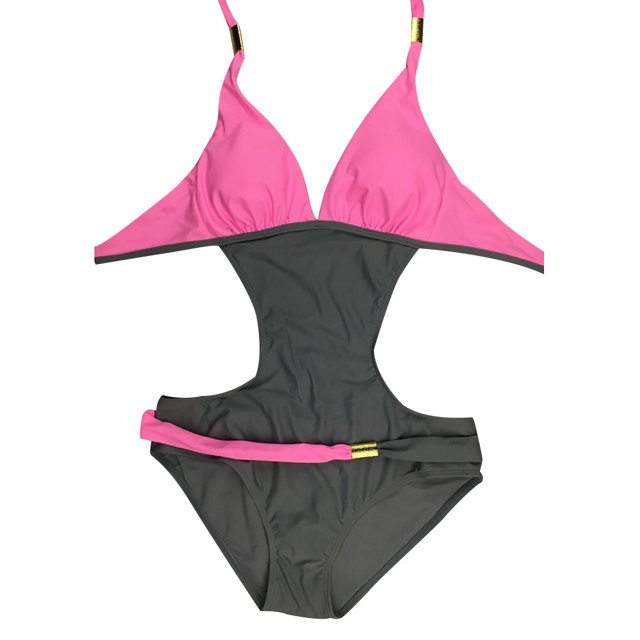 Women Splice Color Swimsuit Summer Beach Party Swimming Strap Swimwear