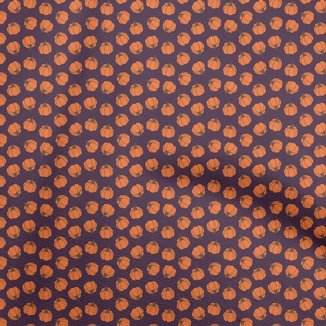 oneOone Polyester Spandex Purple Fabric Pumpkin Sewing Material Print Fabric By The Yard 56 Inch Wide