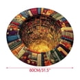 thumbnail image 3 of SIYTUAU 3D Optical Illusion Book Cave Round Area Rug Non Slip Floor Mat For Bedroom Study Library 31.5X31.5 Inches Velvet Soft Pile Polyester Fiber B, 3 of 5