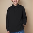 thumbnail image 2 of WUANDIXFA Chandail à Col Rond pour Garçons Chemise pour Garçons T-Shirt à Manches Longues T-Shirt en Coton pour Enfants École Chemise de Base à Col pour Filles Noir, 4-5 Ans, 2 of 5