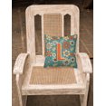 thumbnail image 2 of Carolines Treasures CJ2012-LPW1414 Lettre L Fleurs Rétro Bleu Toile Tissu Coussin Décoratif, 2 of 4