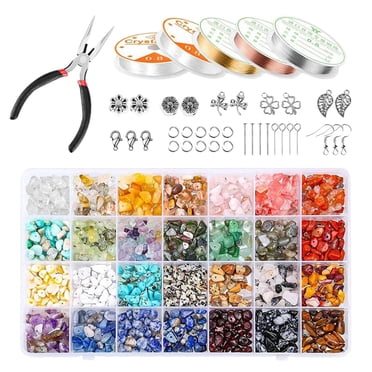 veasfak Natural Gemstone Chips Beads Irregular Loose Bead Jewelry Making Beads Set 1