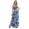 thumbnail image 2 of Bimba Ensemble Coordonné 2 Pcs Robe Aguichant de Plage et de Fête pour Femmes, Haut Court Imprimé Smocké et Jupe Longue, 2 of 7