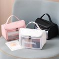 thumbnail image 3 of Toiletry Carry Pouch Matte Plastic Portable Cosmetic Bag Travel Storage Pouch, 3 of 10